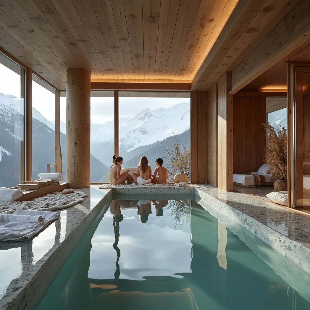 Spa con vistas a las montañas