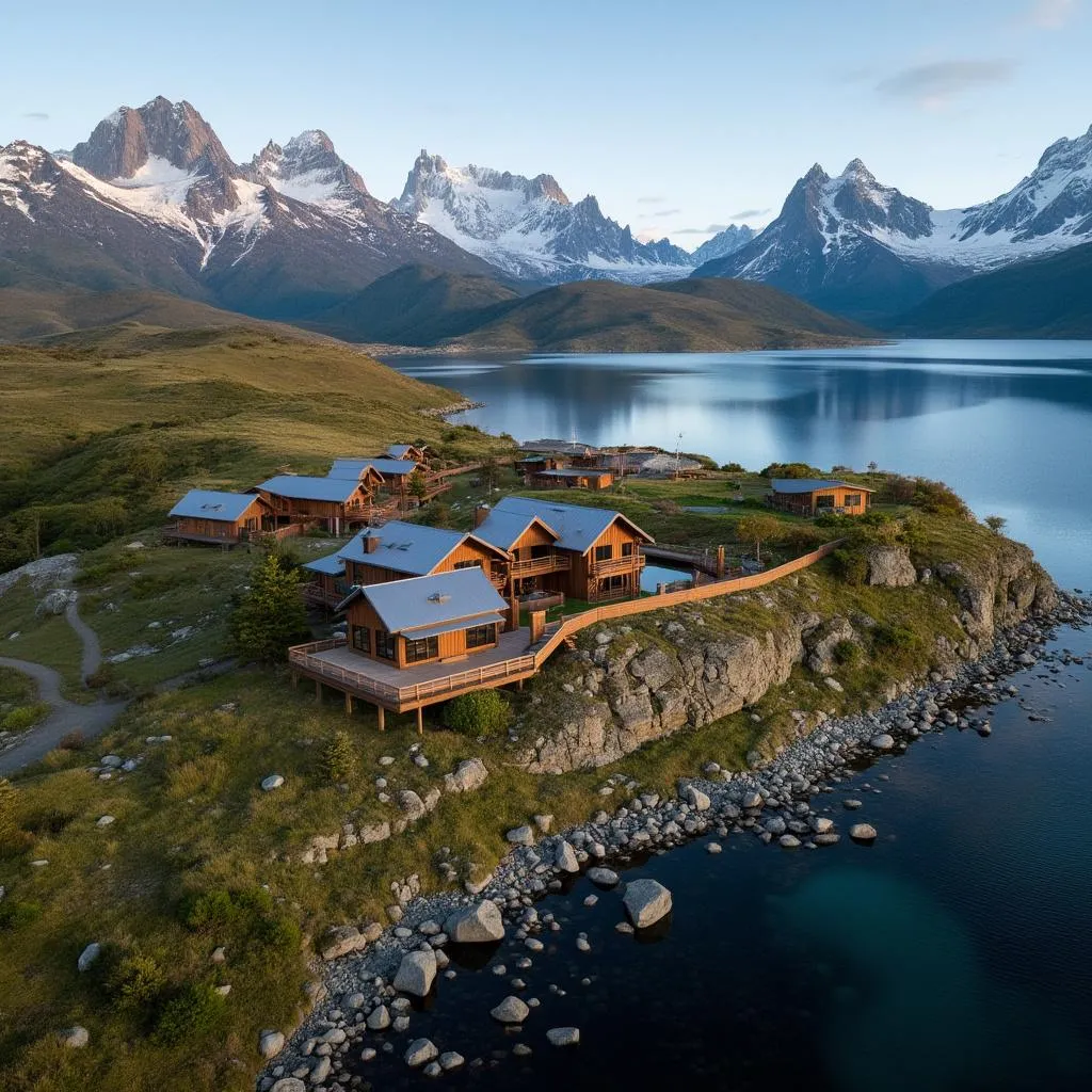 Vista aérea del lodge